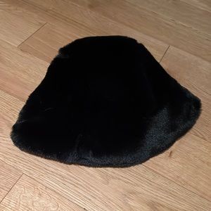 Adrienne Landau faux fur bucket hat